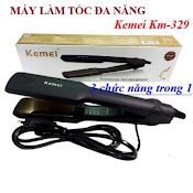 Máy Uốn Tóc Kemei 329 Chính Hãng, Máy Duỗi Tóc Mini 4 Mức Nhiệt Làm Tạo Kiểu Ép Là Thẳng Uốn Xoăn Cụp Bh 6 Tháng