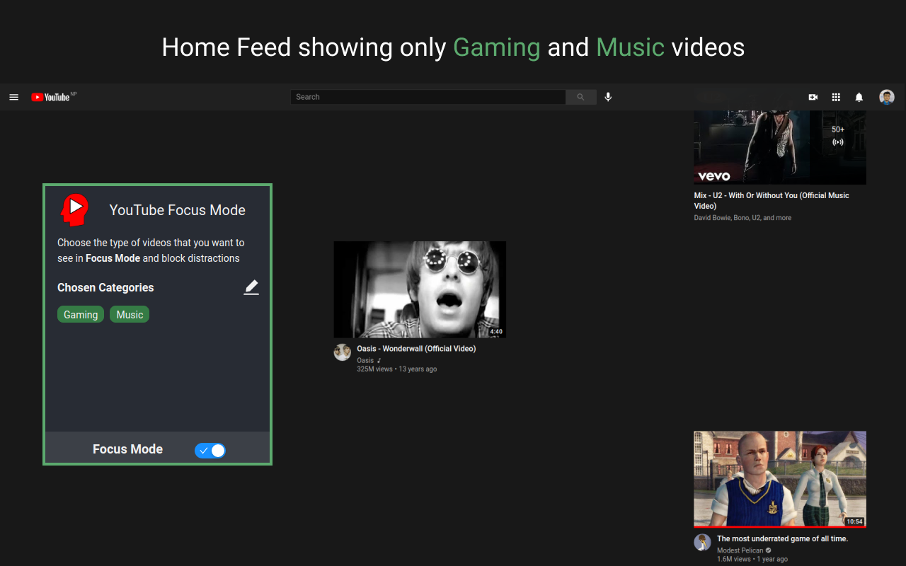 YouTube Focus Mode Preview image 1