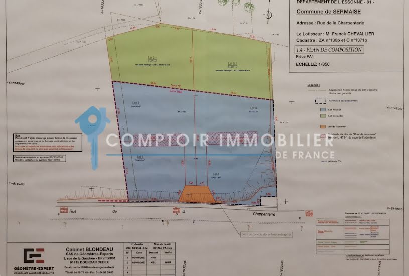  Vente Terrain à bâtir - 515m² à Sermaise (91530) 