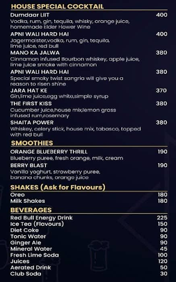 Mauj Masti Cafe & Lounge menu 