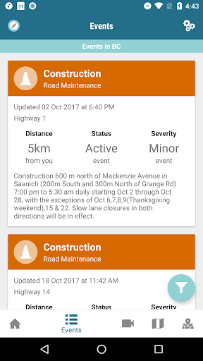 BC Highways - Road Conditions