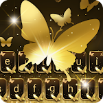 Cover Image of Download Gold Butterfly Shining Keyboard Theme 1.1.3 APK