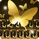 アプリのダウンロード Gold Butterfly Shining Keyboard Theme をインストールする 最新 APK ダウンローダ