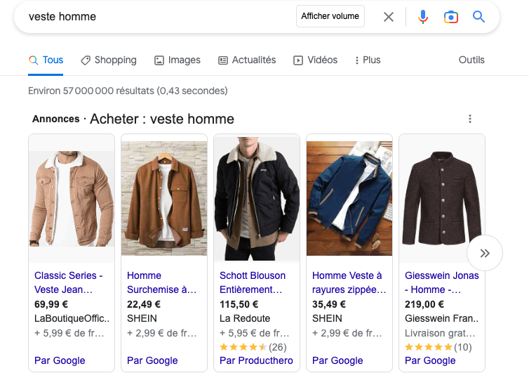 images de vestes homme google shopping