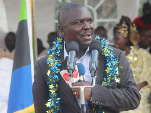 Nabakholo MP Emmanuel Wangwe in Butula on Friday