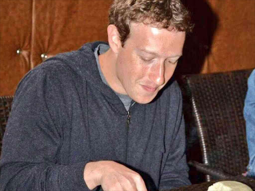 Facebook founder and CEO Mark Zuckerberg having lunc at Mama Oliech Restaurant, Nairobi during a surprise visit to the country on September 1, 2016 /COURTESY