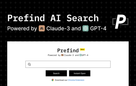 Prefind - Your AI Search powered by Claude-3 & GPT-4 small promo image