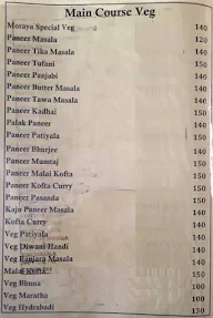 Hotel Morya menu 2