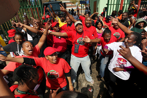 Members of the National Education, Health and Allied Workers Union (Nehawu).