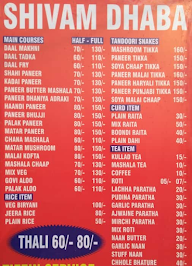 Shivam Dhaba menu 1