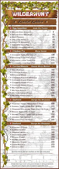 Wilderhunt Restaurant menu 8