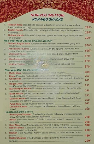 Ahad Sons Foods menu 