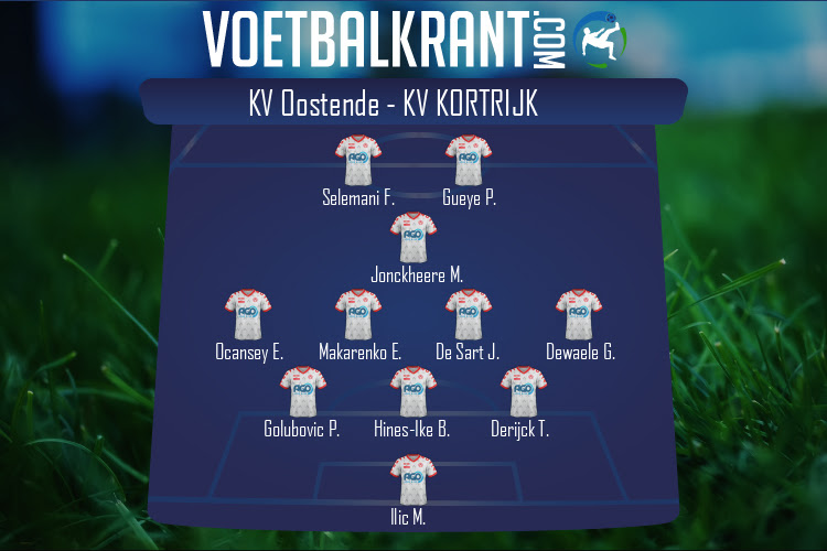 Opstelling KV Kortrijk | KV Oostende - KV Kortrijk (16/01/2021)