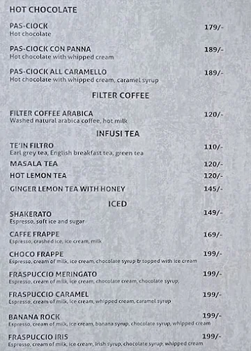 Iris Cafe menu 