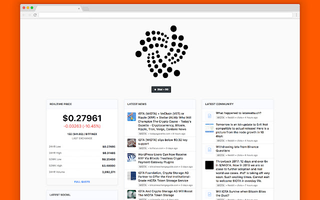 IOTA Tab - Streaming price & market info.