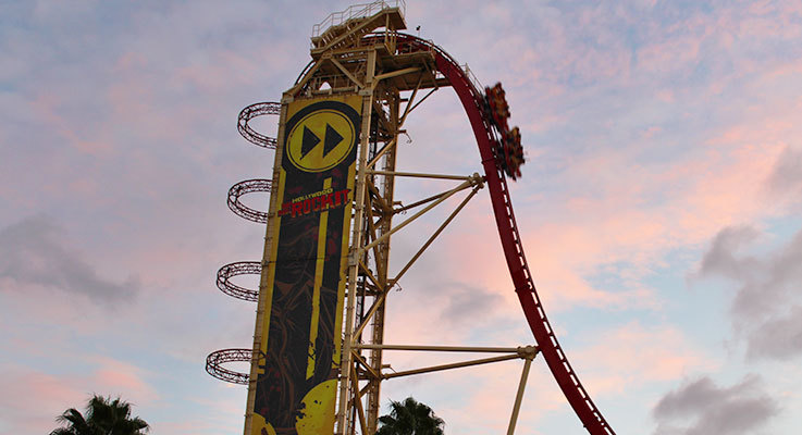 Hollywood Rip Ride Rockit with sunset