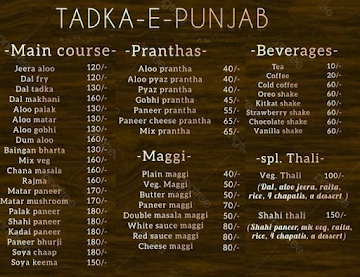 Tadka-E-Punjab menu 