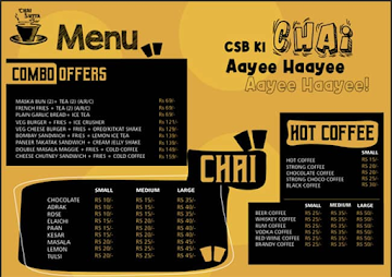 Chai Sutta Bar menu 