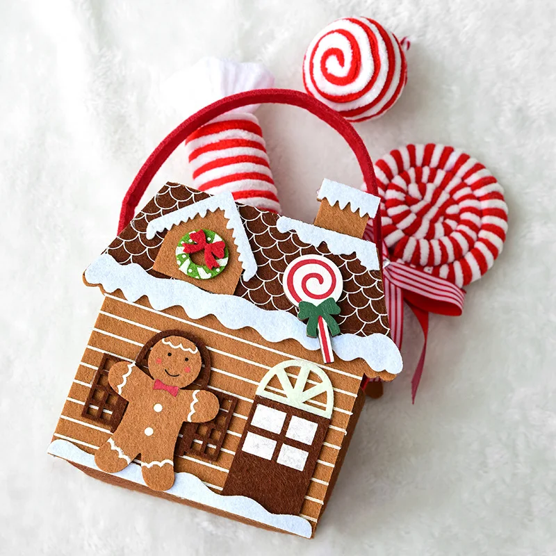 Christmas Felt House Handbag Christmas Gift Bag. Carry your presents in style with this charming felt bag, a perfect Chr