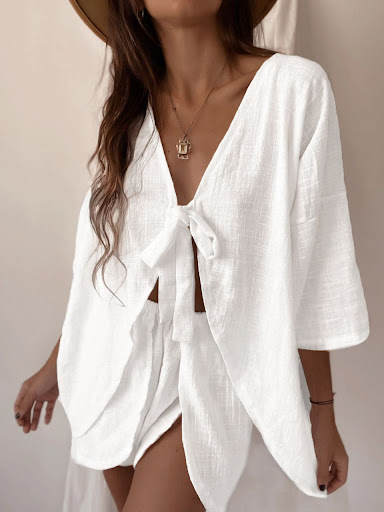 Title 3, Womens Fashion Loose Solid Color and V-neck La...