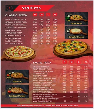 Lazeez Pizza menu 