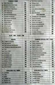 Hotel Anandha menu 2