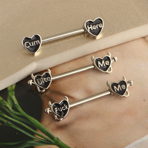 Title 4, Stainless steel pin nipple piercing. Body jewel...