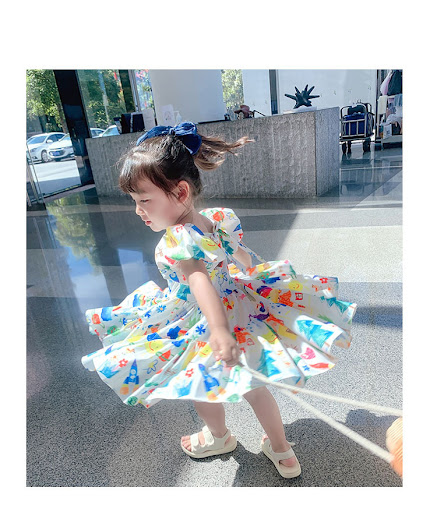 Title 4, Girls Korean & Western Style Summer Dress with...