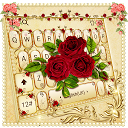 Herunterladen Luxurious Red Rose Golden Keyboard Theme Installieren Sie Neueste APK Downloader