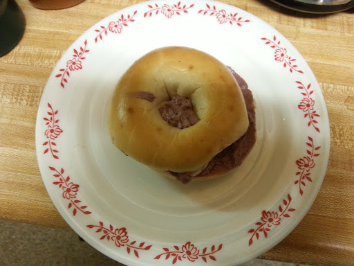 Bagel with berry cream cheese 