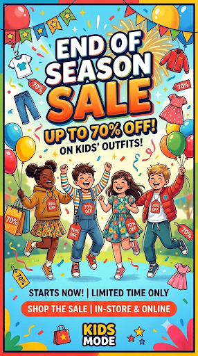 🚨 End of Season Clear-Out: Up to 50% OFF Kids' Wear!