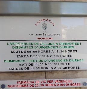 Farmàcia J. Fabré — farmacia en Tona