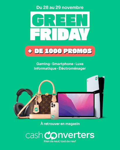 Ne manquez pas nos promotions à prix coûtant pour les Green Friday ! Rendez-vous au Cash Converters de Rodez, 64 rue St Cyrice, pour des offres incroyables sur une sélection de produits. C'est l'occasion parfaite de faire de bonnes affaires !