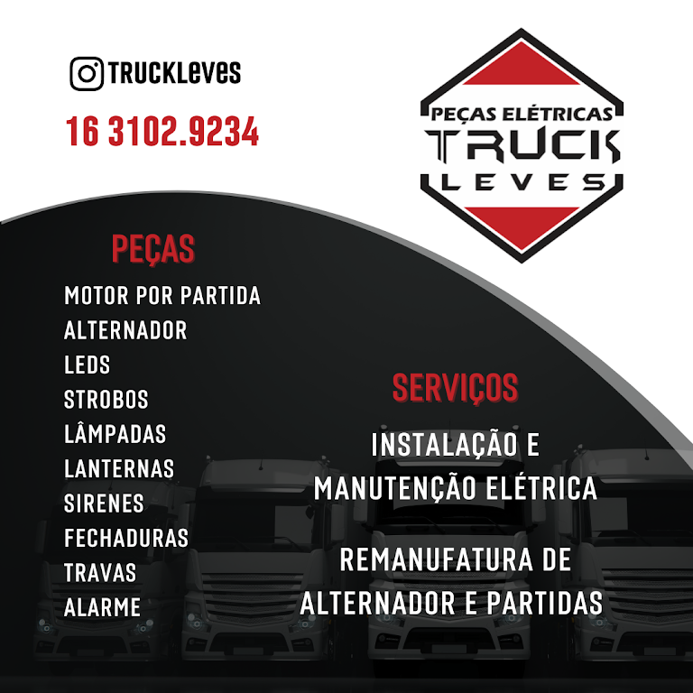 Truck Leves Peças Elétricas - Atendemos Ribeirão Preto e região