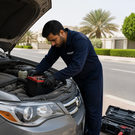 Stuck with a dead battery on the road? Maddey Automobiles Car Repairing & Ac Service in Al SaAdah… post image