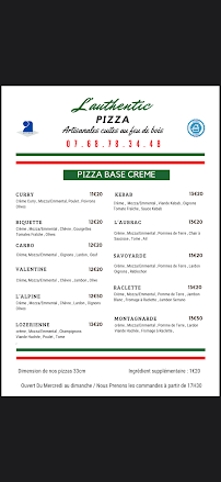 Menu L'authentic pizz &grill Page 1