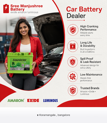 Sree Manjushree Battery offers reliable car batteries including Exide, Amaron, and Luminous batte… post image