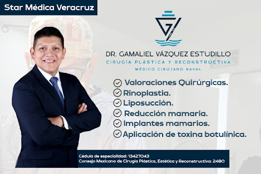 Dr Gamaliel Vázquez Estudillo. Cirugía Plástica y Reconstructiva Médico Cirujano Naval Logo