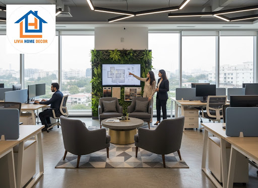Transform your workspace into a modern, productive environment with Livia Home Decor in Raj Nagar…