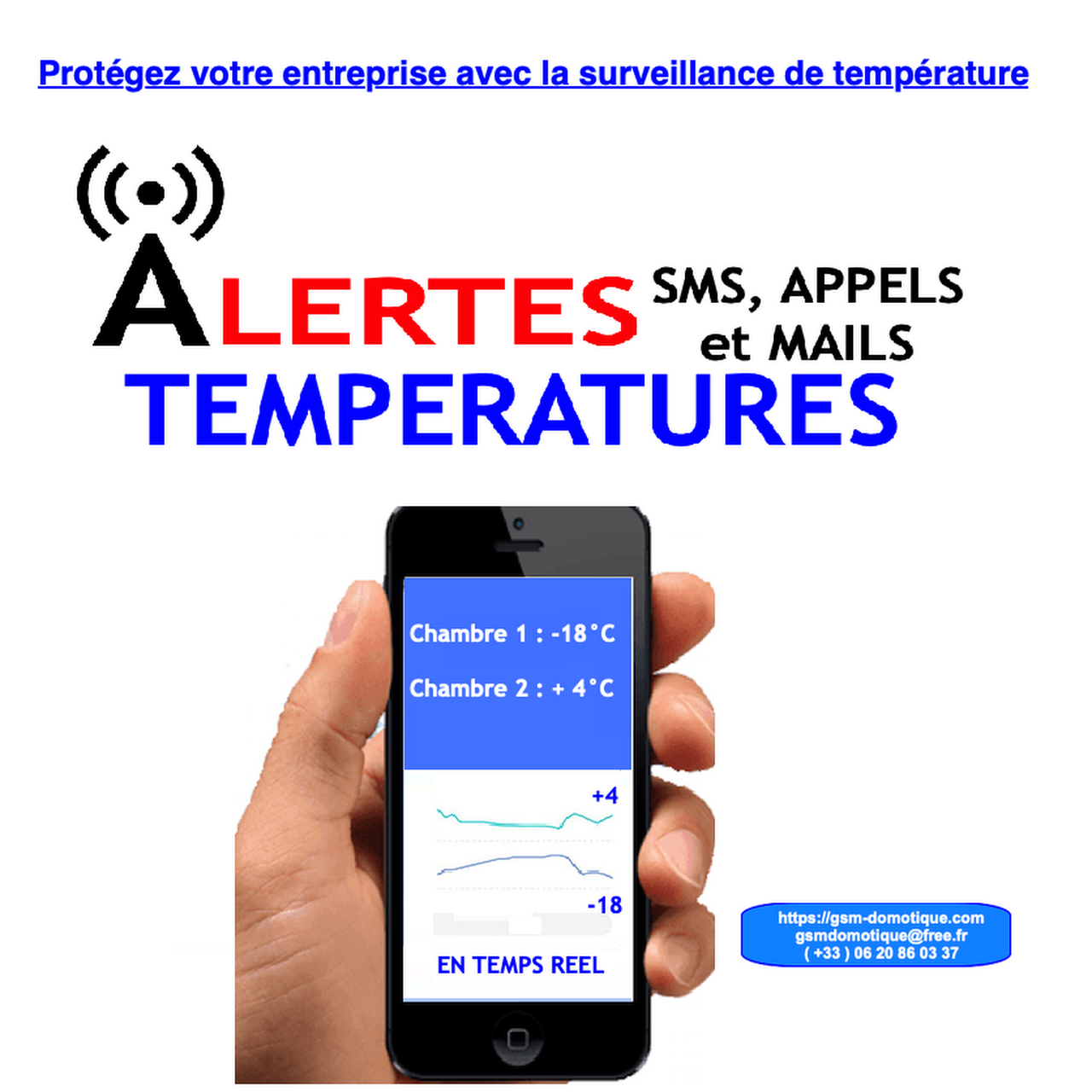 Transmetteur de température en temps réel, par GSM