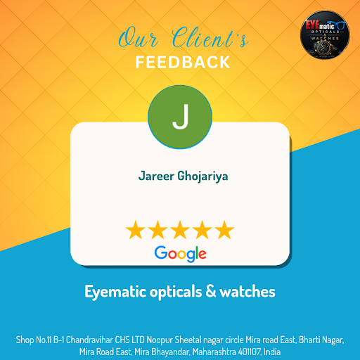 Jareer Ghojariya, a delighted customer, shares his exceptional experience at Eyematic opticals &… post image