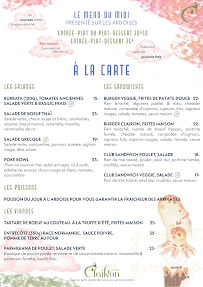 Menu chez Clairon Page 1