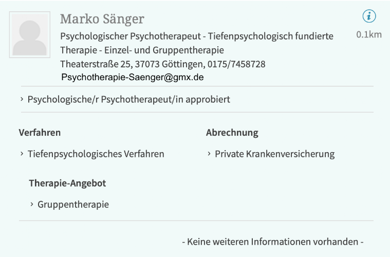 Praxis für Psychotherapie M. Sänger