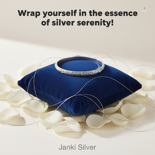 Wrap yourself in serenity with our exquisite silver bangles, handcrafted with love in the heart o…