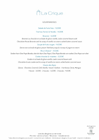 Menu La Crique Plage Page 3