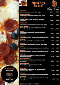 Menu Camion Pizza Île de Ré Page 1