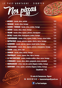 Menu Le Pass'montagne Page 1