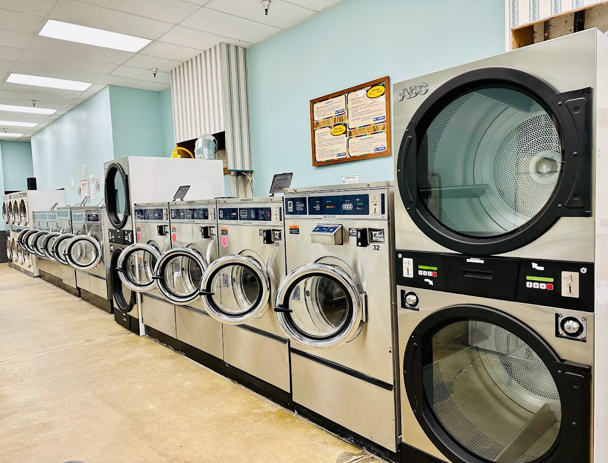 Clean laundry equipment at Overlake Laundromat in Seattle, WA