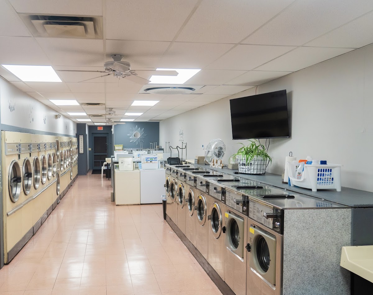 Self-service laundry at South Shore Laundromat, New Haven, CT