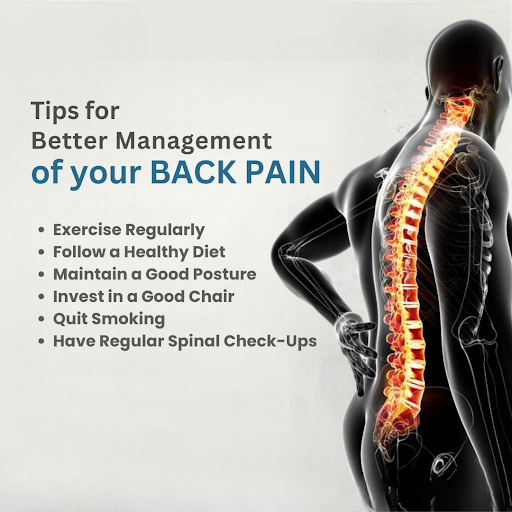 To manage back pain, maintain good posture, stay active with low impact exercises, strengthen you…